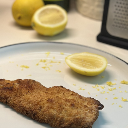 Antibiotic-Free Chicken Milanesa with 🍋 zest